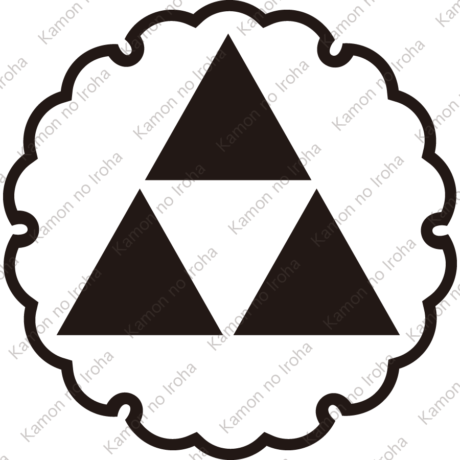 雪輪に三つ鱗紋
