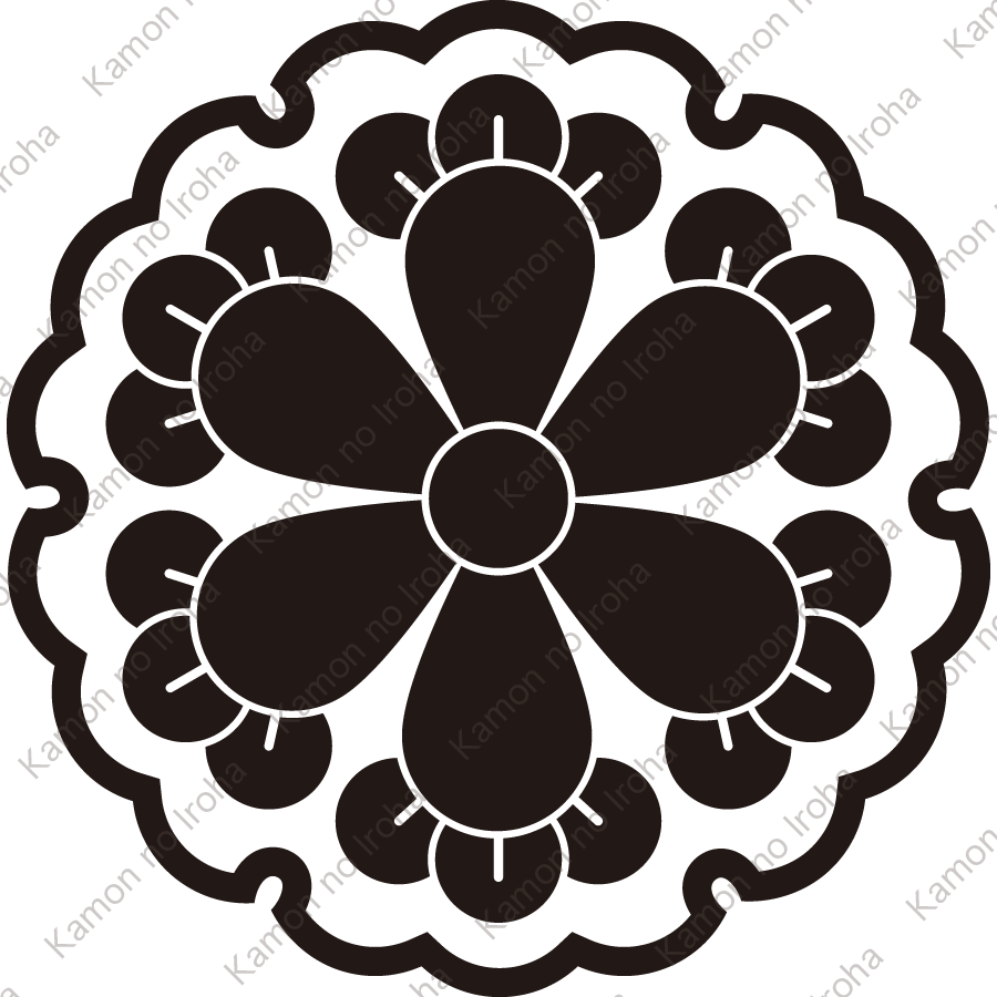 雪輪に六つ丁子紋