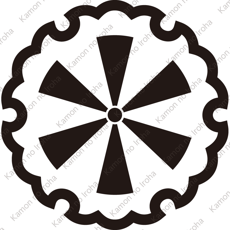 雪輪に六つ日足紋