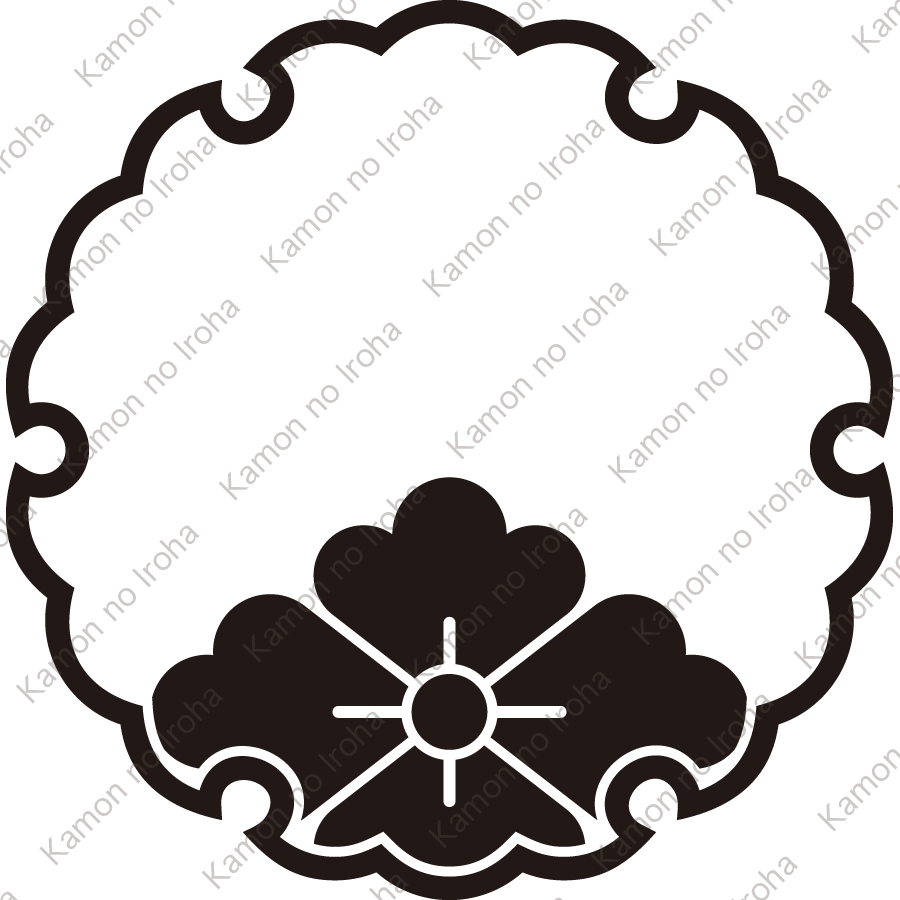 雪輪に覗き花菱紋