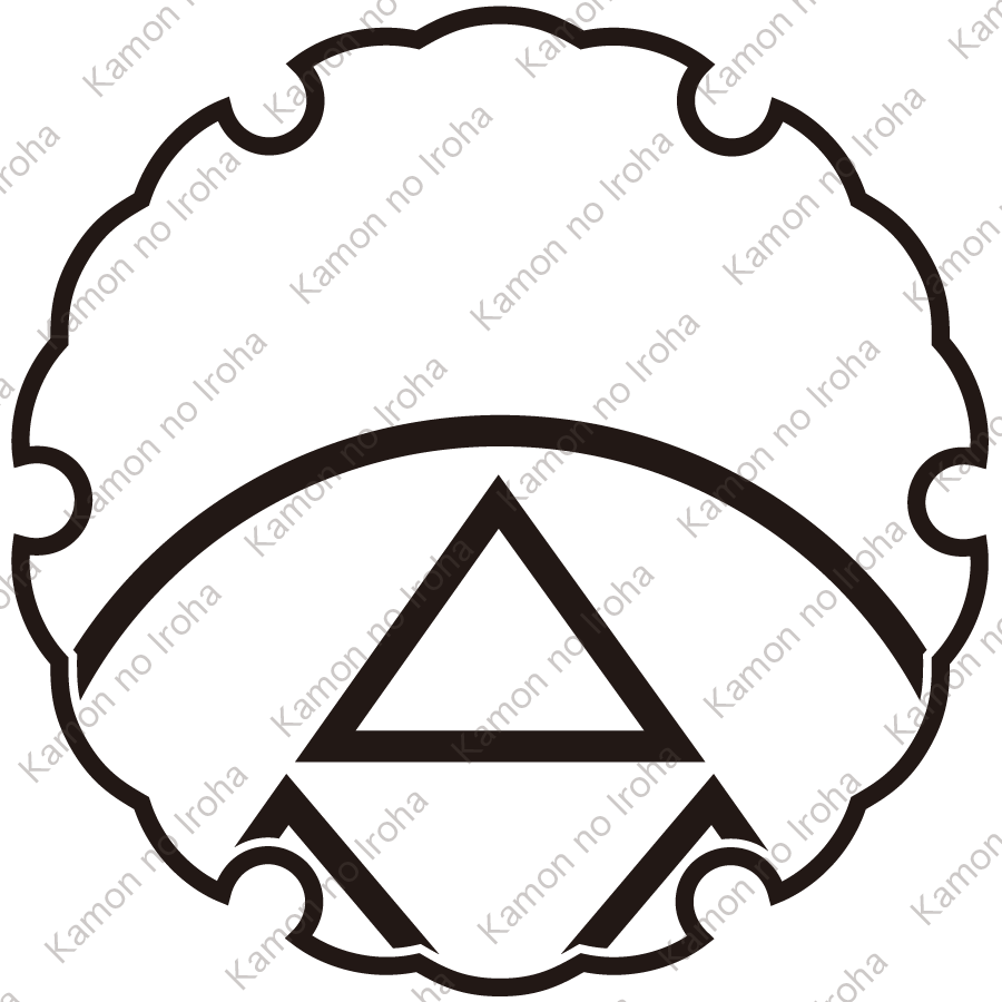 雪輪に覗き糸輪に陰三つ鱗紋
