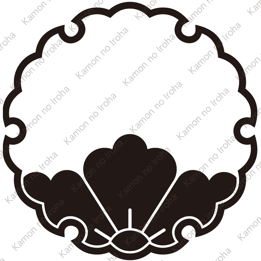 雪輪に覗き唐花紋