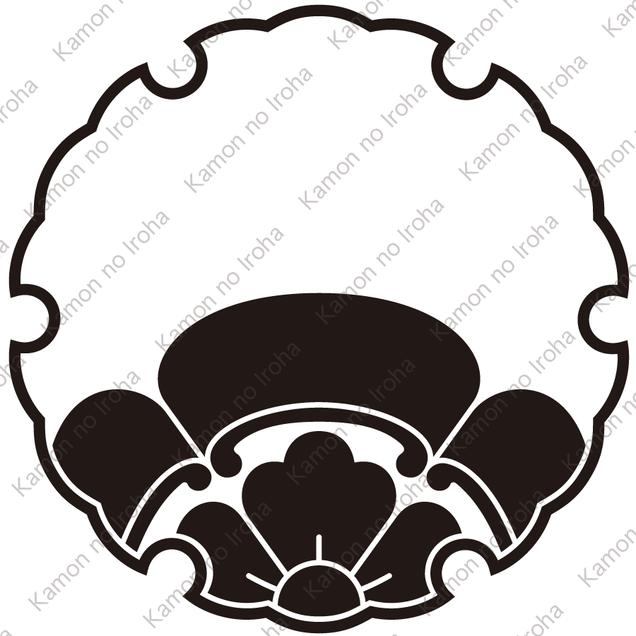 雪輪に覗き五瓜に唐花紋