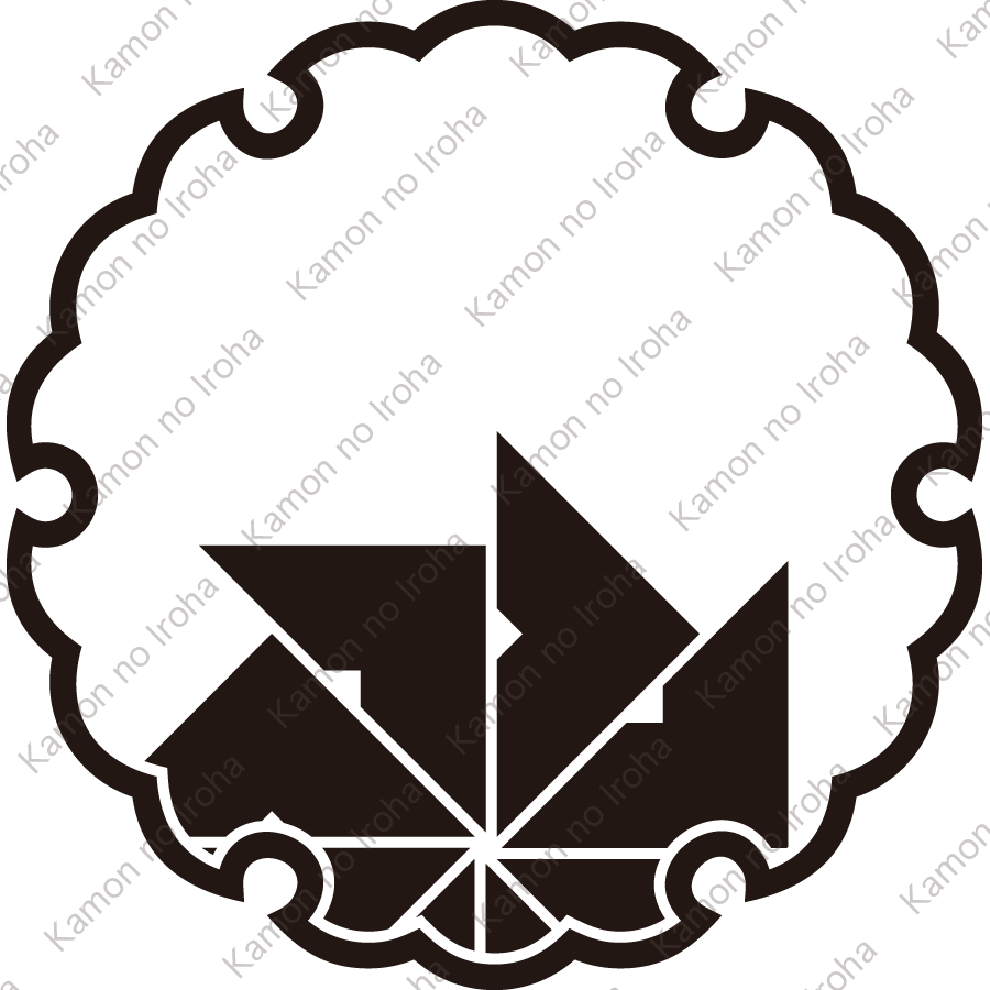 雪輪に覗き四つ目車紋