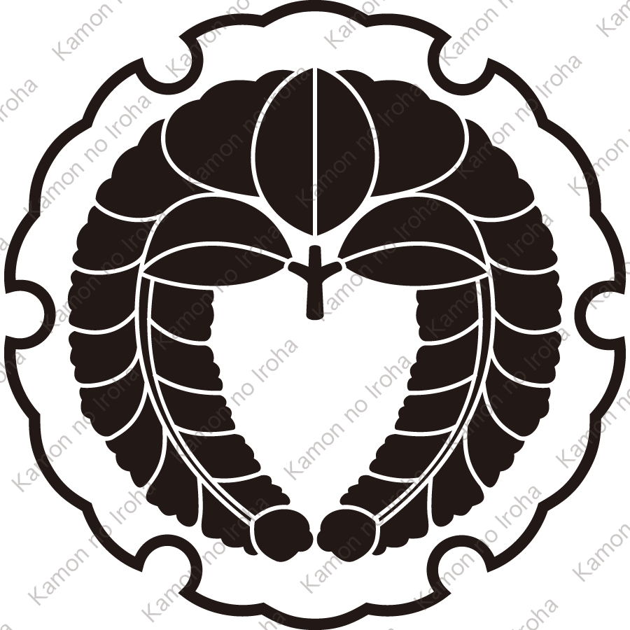 雪輪に下り藤紋