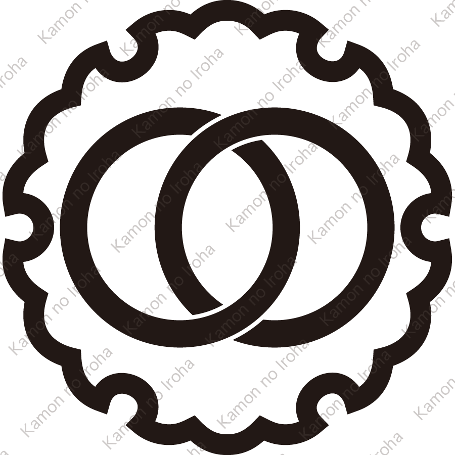 雪輪に輪違い紋