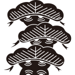 荒枝付き右三階松紋