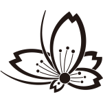 中陰桜飛び蝶紋