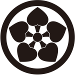 中輪に五つ裏河骨紋