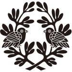 抱き寓生に対い鳩紋