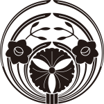 抱き水仙に三つ銀杏紋