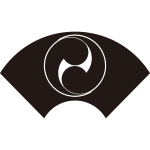 地紙に二つ巴紋