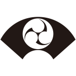 地紙に地抜き巴紋