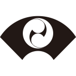 地紙に地抜き二つ巴紋