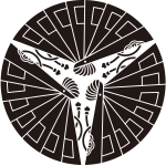 房付き三つ檜扇紋