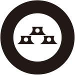 太輪に三つ盛り三味駒紋