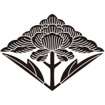 葉敷き牡丹菱紋