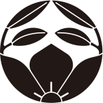 葉付き割り桔梗紋