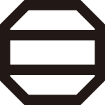 平隅切り角に二つ引き紋