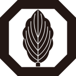 平隅切り角に一枚柏紋