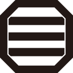 平隅切り角内に三つ引き紋