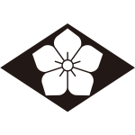 菱持ち地抜き桔梗紋