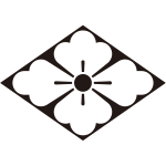 石持ち菱に地抜き花菱紋