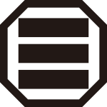 細平隅切り角に三つ引き紋