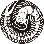 石持ち地抜き百足の丸紋