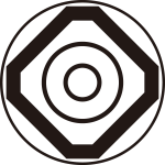 糸輪に隅切り角に陰蛇の目紋