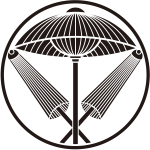 糸輪に中開き三本傘紋