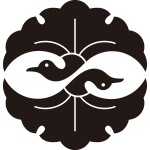 上下対い銀杏鶴紋