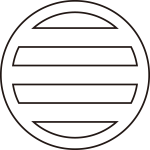 陰中輪に三つ引き紋