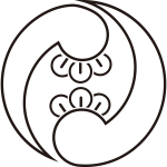 陰左二つ丁子巴紋