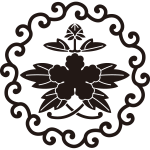 唐草輪に利休牡丹紋