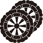 重ね花形源氏車紋