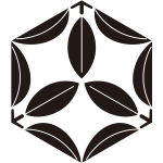 亀甲九枚藤の葉紋