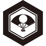 亀甲に日の丸扇紋