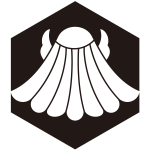 亀甲に地抜き板屋貝紋