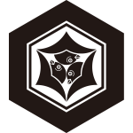 亀甲に頭合せ三つ雁金紋