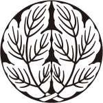 石持ち地抜き抱き菊の葉紋