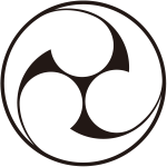 石持ち地抜き左三つ巴紋