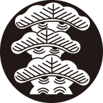 石持ち地抜き左三階松紋