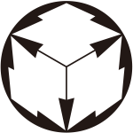 石持ち地抜き三つ松皮菱紋