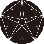 石持ちに五つ割り釘抜紋