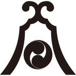 琴柱に二つ巴紋