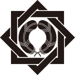 組み合い角に抱き鷹の羽紋