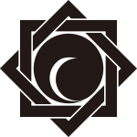 組合い角に左一つ巴紋