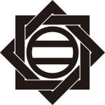 組み合い角に丸に二つ引き紋