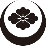 真向い月に花菱紋